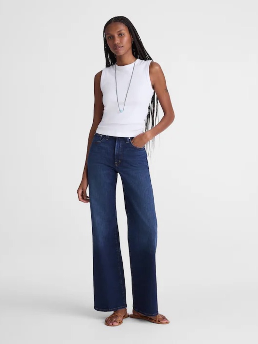 Madewell The Wide Leg Jean 29 High Rise Dark Wash Wide Leg Denim